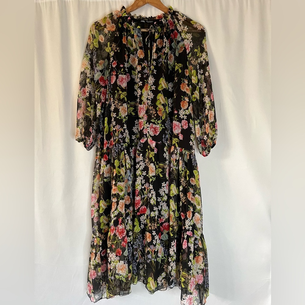 Floral Black Dress